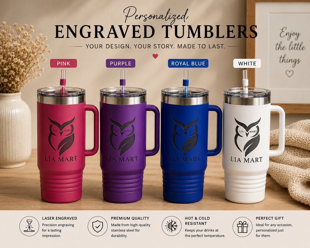 Personalized Engraved Tumbler | Custom Name Tumbler | Laser Engraved Stainless Steel Cup