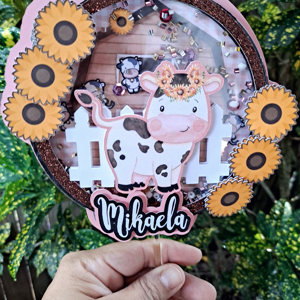 Cow Cake Topper, Cow Birthday.