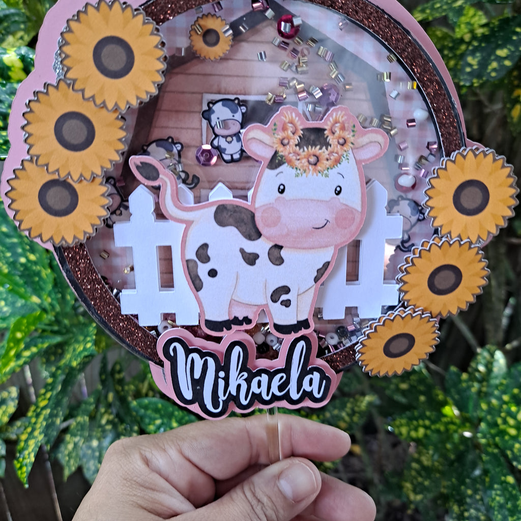 Cow Cake Topper, Cow Birthday.