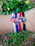 String bracelets, woven bracelets, Puerto Rico flag Bracelets, PR bracelets, Bracelets, Puerto Rico charm, Puerto Rico flag charm, Bracelets.