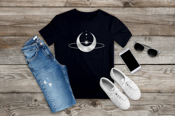 silver moon, boho, boho t-shirt.